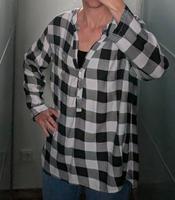 Oversize Bluse karo schwarz, weiß Made in italy Bayern - Kolitzheim Vorschau