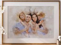 Familie Portrait im Aquarell Stil - Geschenkidee - Porträt Dresden - Friedrichstadt Vorschau