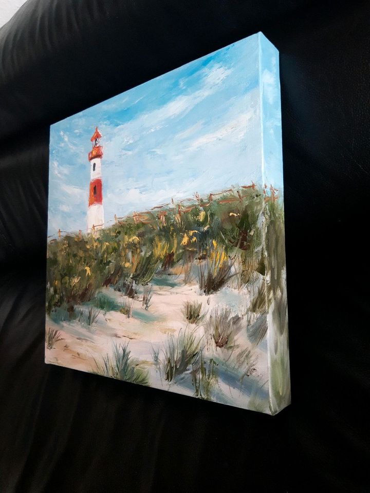 Bild 30×30 Leuchtturm  m. Ölfarben gemalt Ölbild Gemälde Ölgemäld in Essen