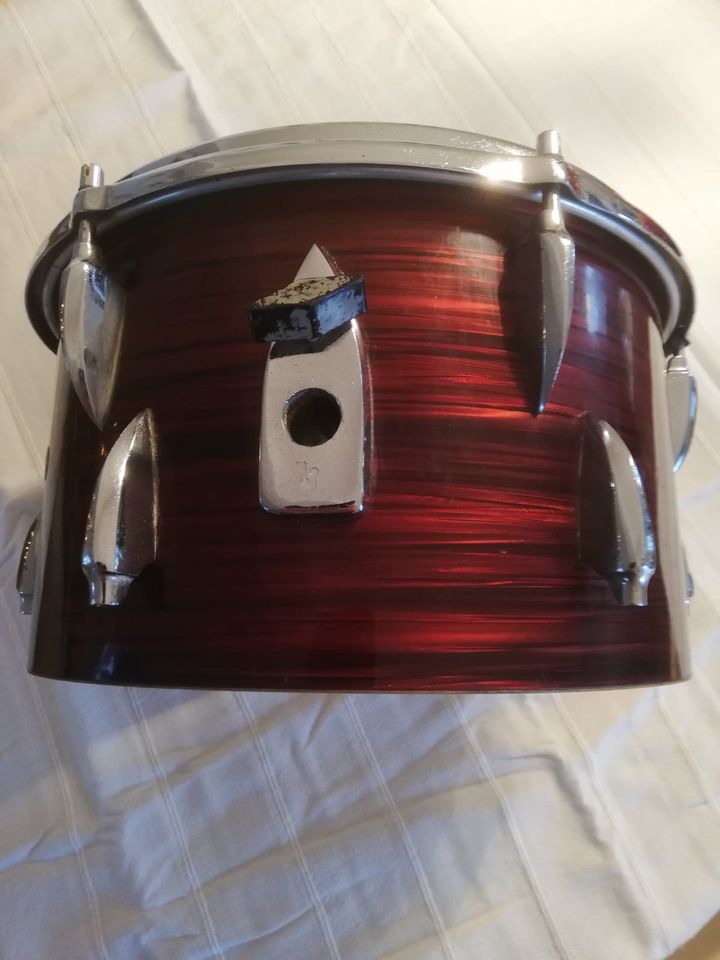 Sonor Vintage Tom 8" - Teardrop Red Marble rot geschiefert- 60er in Hohenthann