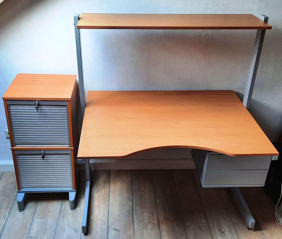 Schreibtisch JERKER mit Aktenconatiner von IKEA in Düren