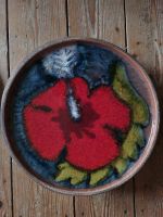 4 Majolika Keramik Wandteller floral/botanisch/ Blüten Lavaglasur Baden-Württemberg - Waibstadt Vorschau