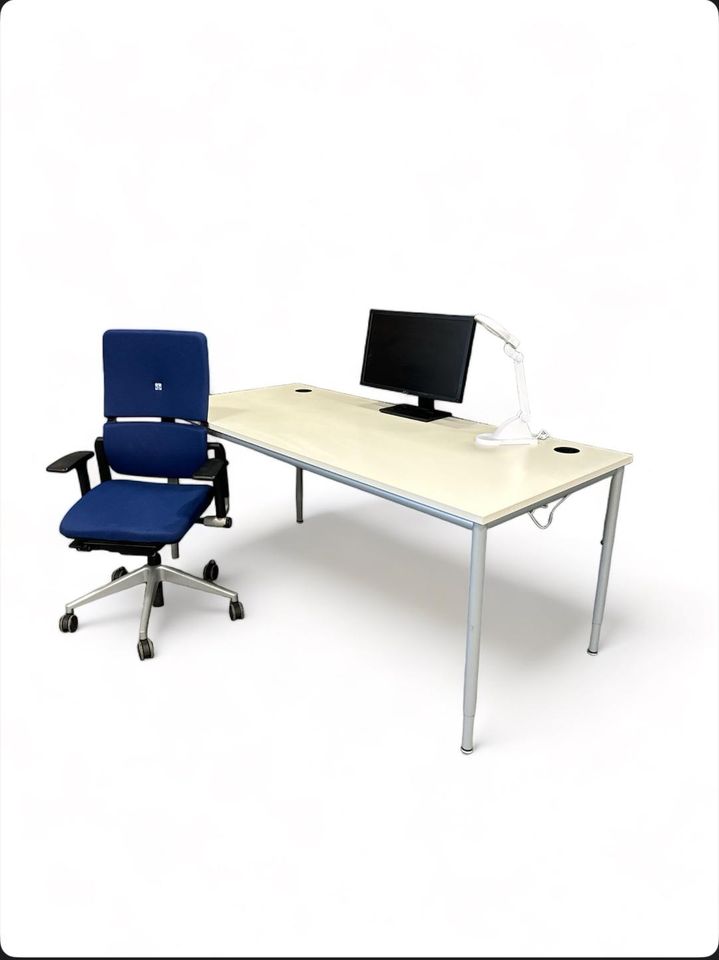 Büroset Steelcase Please V2 blau+VS Schreibtisch 160/180cm x 80cm in Nürnberg (Mittelfr)