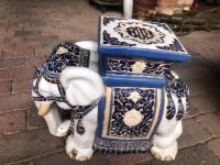 Keramik Elefant - Blumentisch - Vintage - blau Bayern - Goldbach Vorschau