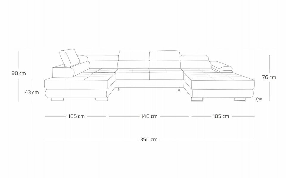 GROSSE ECKSOFA WILD - U  350 cm. Kostenlose Lieferung in Kaiserslautern