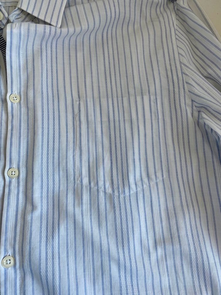 Hemd, Hugo Boss, weiß mit blauen Streifen, XL in Köln