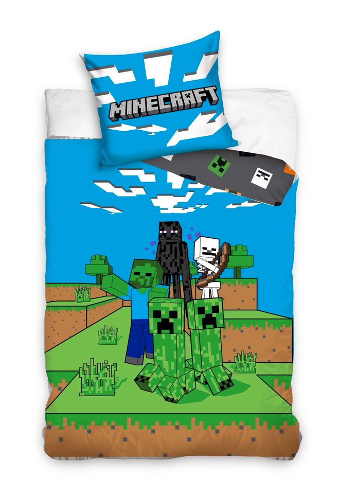 Minecraft Wende Bettwäsche Set 2 tlg. 135 x 200 cm 80 x 80cm in Emmerich am Rhein