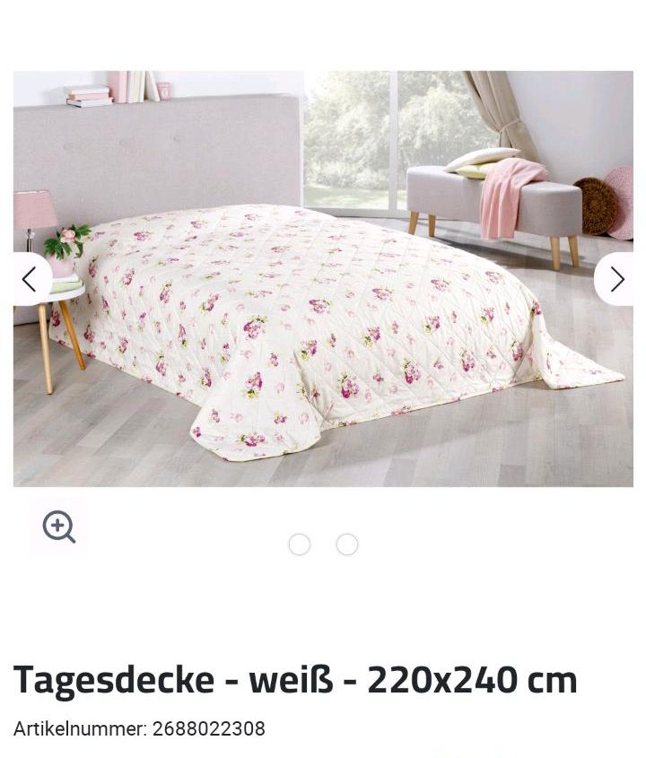 Tagesdecke Rosen Blumenmuster Patchwork weiß Neu in Berlin