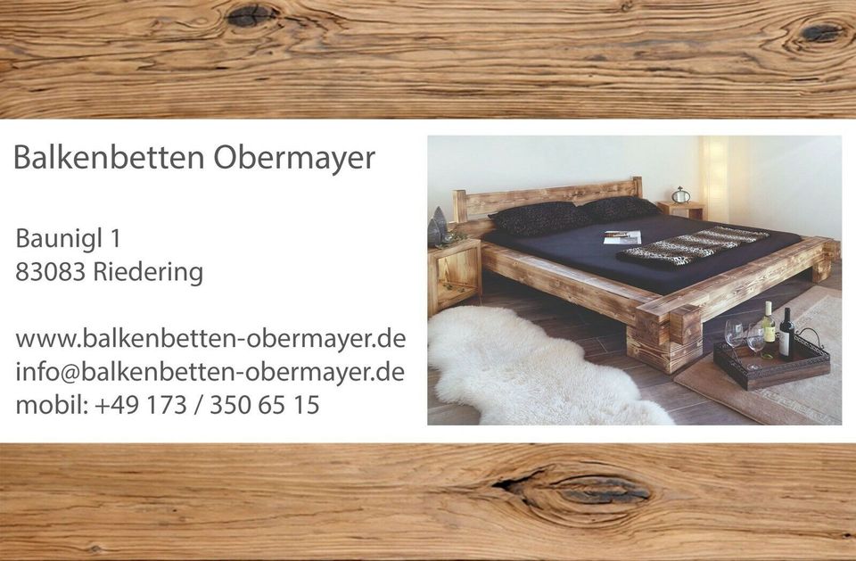 Neue Balkenbetten ,Massivholzbetten,Bett in Riedering