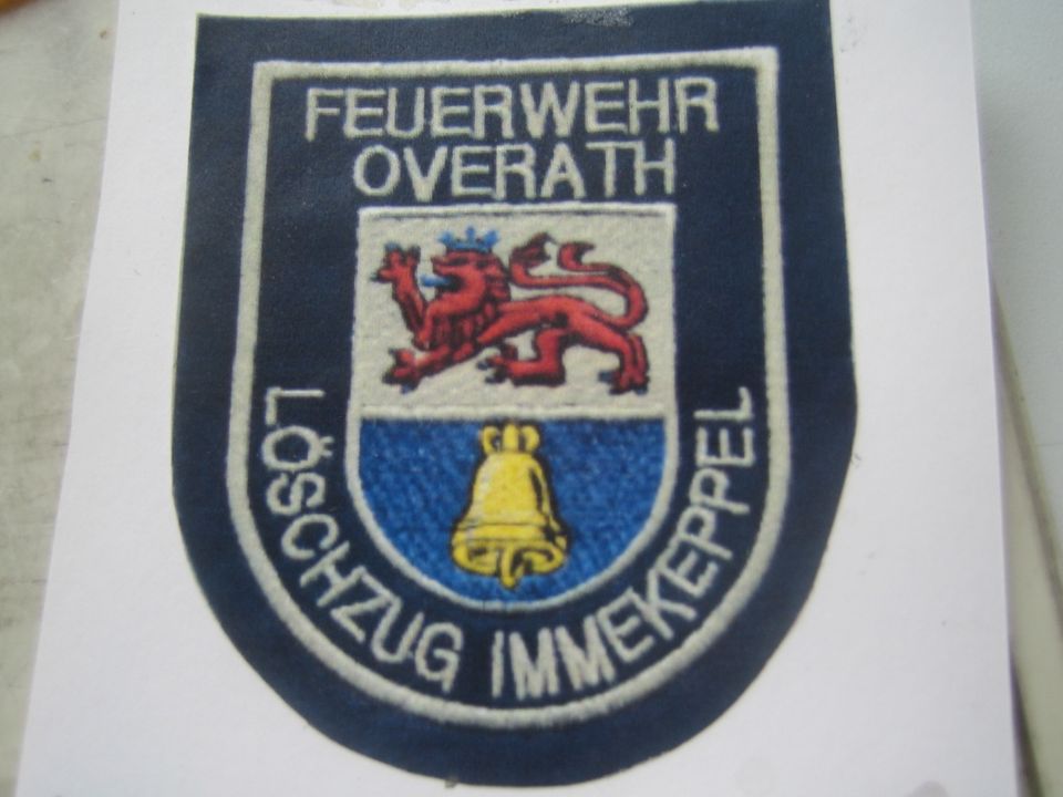 Feuerwehr Ärmelabzeichen Overath Immekeppel SUCHE in Bergisch Gladbach