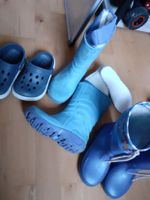 3 x Schuhe paket Gr. 25 2x Gummistiefel 1 x Crocs, blau Bayern - Lohr (Main) Vorschau