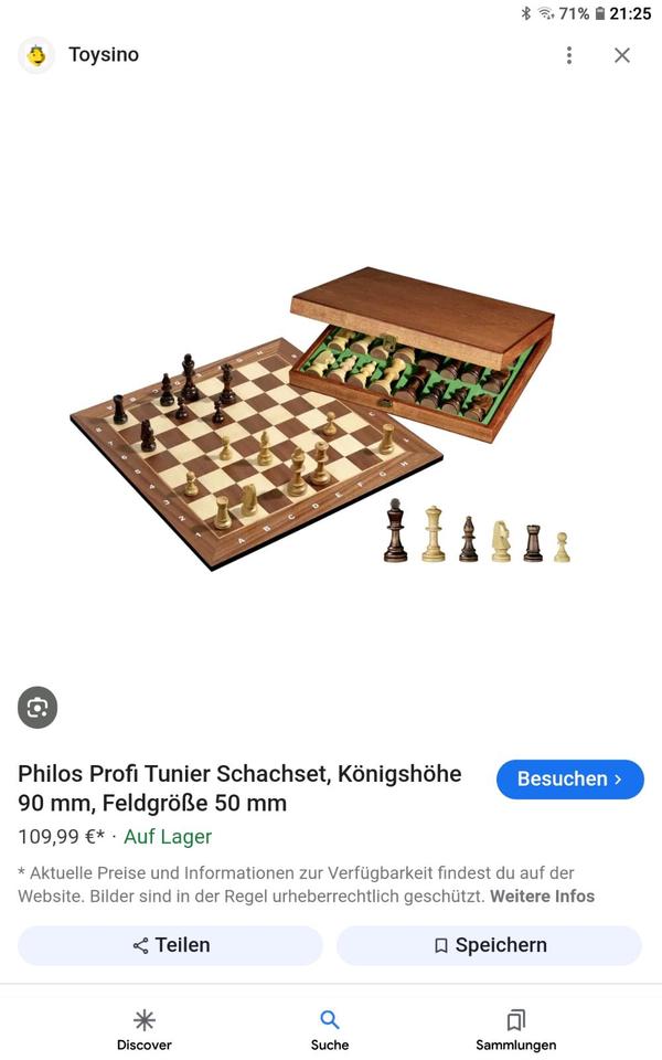 Philos Schachspiel, Handarbeit, Echtholz, unbespielt,siehe Bilder in Oberasbach