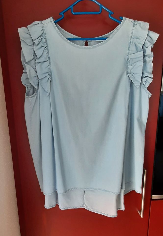 Jeans-Top mit Volants, hellblau, Infinity, Größe 46 in Türkheim