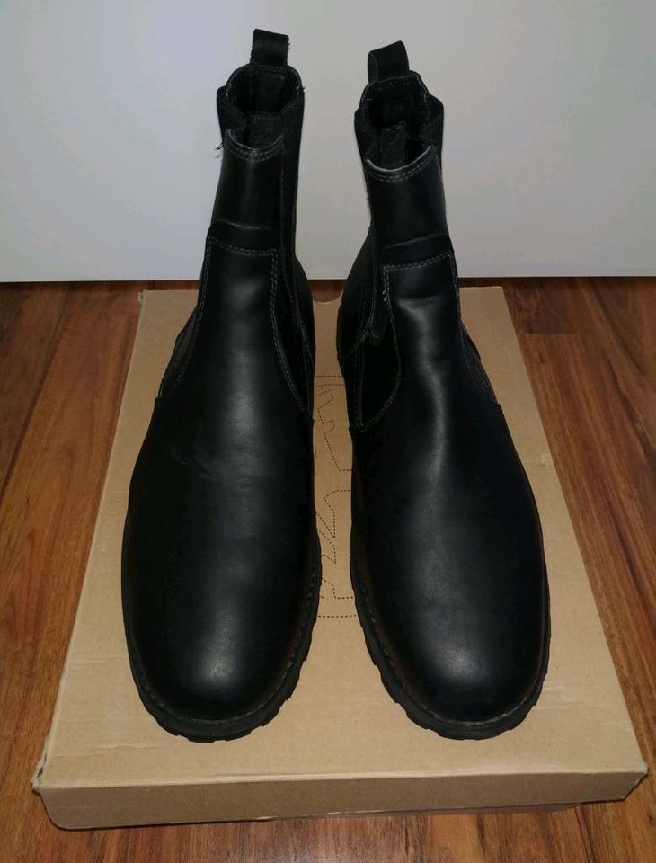 Herren Leder Boots Stiefeletten Timberland Schwarz Größe 11,5 in Essen