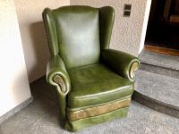 1/3 Vintage Echtleder Sessel Retro Grün Polster Stuhl Aachen - Eilendorf Vorschau