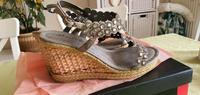 Damen Keilsandaletten LA STRADA GR 38 Strass Flecht beige grau Bayern - Dingolfing Vorschau