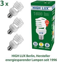 HIGH LUX - 3er Pack Energiesparlampe Spiral 23 W, E27, 1600 Lumen Baden-Württemberg - Süßen Vorschau