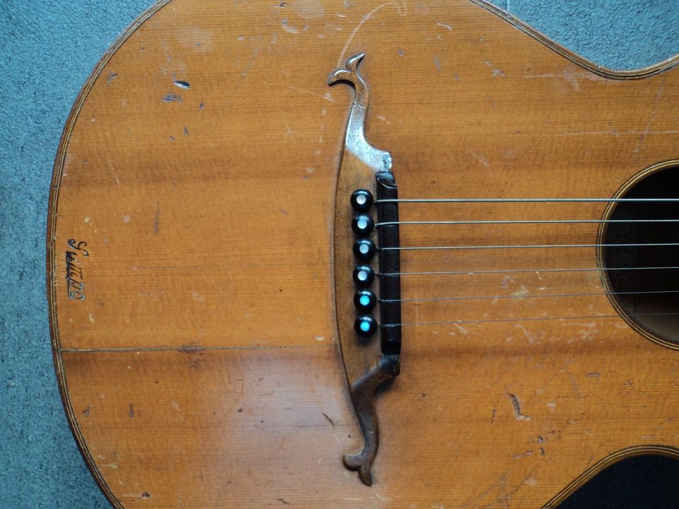 Antike M. Krauß Landshut  Perlo Akustik Gitarre ca.1920er Jahre in Aschaffenburg