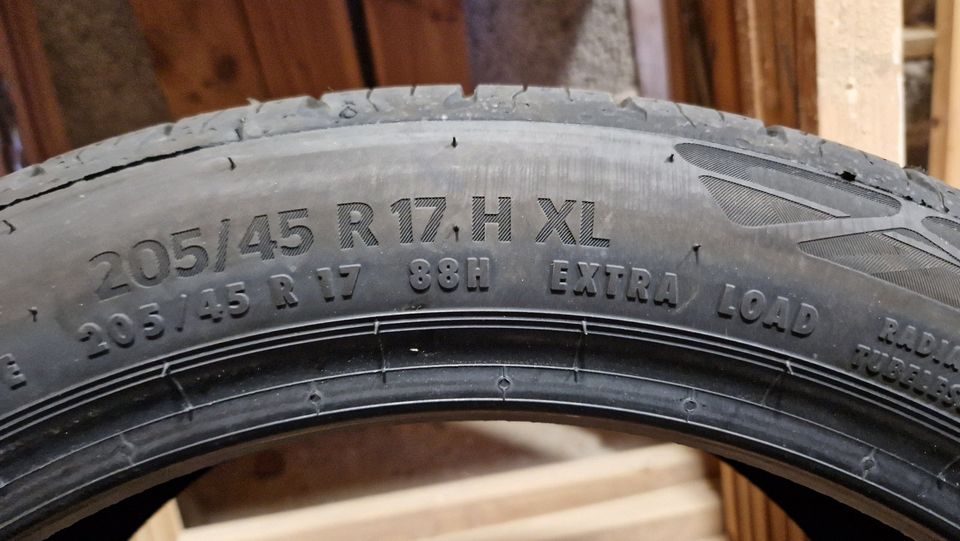 4 Sommerreifen 205/45 R 17 H XL 88H Continental EcoContact 6 in Flieden