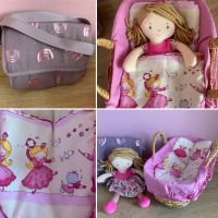 ⭐️ Puppen-Set Puppe Stoffpuppe Puppentragekorb Puppenbett Tasche Bayern - Aurach Vorschau