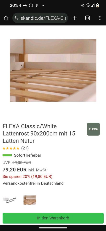 Flexa Bett 90*200 mit neuem Lattenrost für Kinder in Blaubeuren