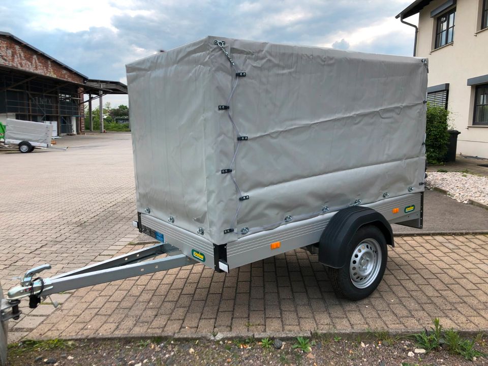 ❗❗❗SONDERPREIS ❗❗❗ LAGERRÄUMUNG Unsinn Kastenanhänger Hochplane Spriegel 125cm WEB 10 WEB T 2111-7-13 518508 750kg 210x110 Tieflader Alu-Bordwand Garten Transport Brennholz Steine Umzug in Leipzig