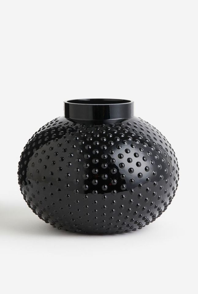 H&M Home Runde Vase aus Glas Glasvase Schwarz - NEU! in München