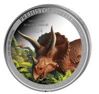 Silbermünze 1oz Prehistoric Life II Triceratops 2024 Farbe Niedersachsen - Fürstenau Vorschau