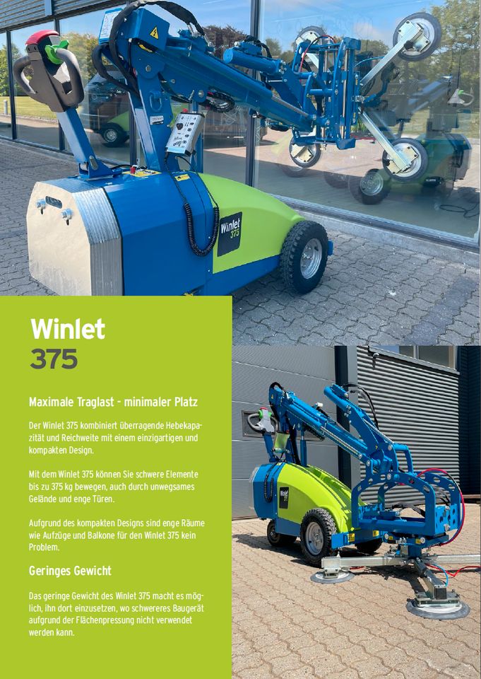 Winlet 375 Glaslifter NEU in Wernberg-Köblitz