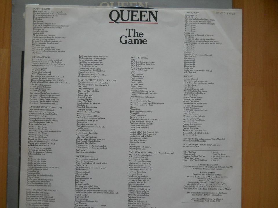 Queen ‎– The Game - Vinyl LP in Buckenhof Mittelfranken