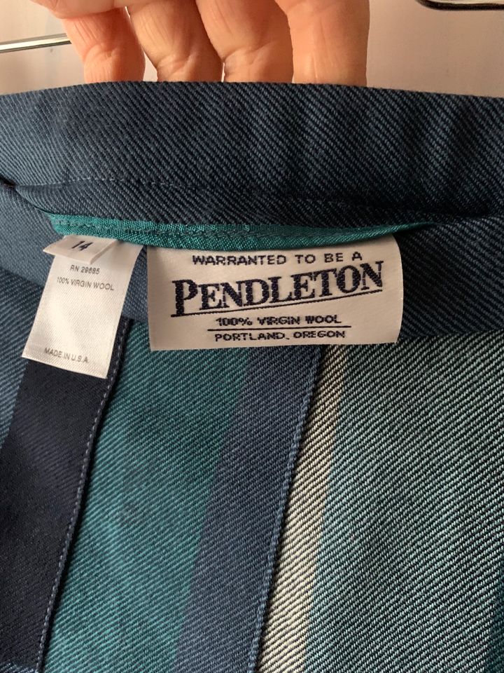 Pendleton Faltenrock XL 42 Plisseerock Rock Wolle Türkis Blau in Essen