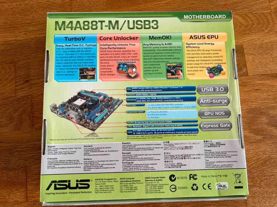ASUS M4A88T-M USB3 Motherboard (AMD 880G) in Hildesheim