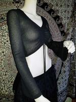 cropped Shirt von SHEIN Schwarz XS 32-36 kurz mit Raffung Hessen - Stadtallendorf Vorschau