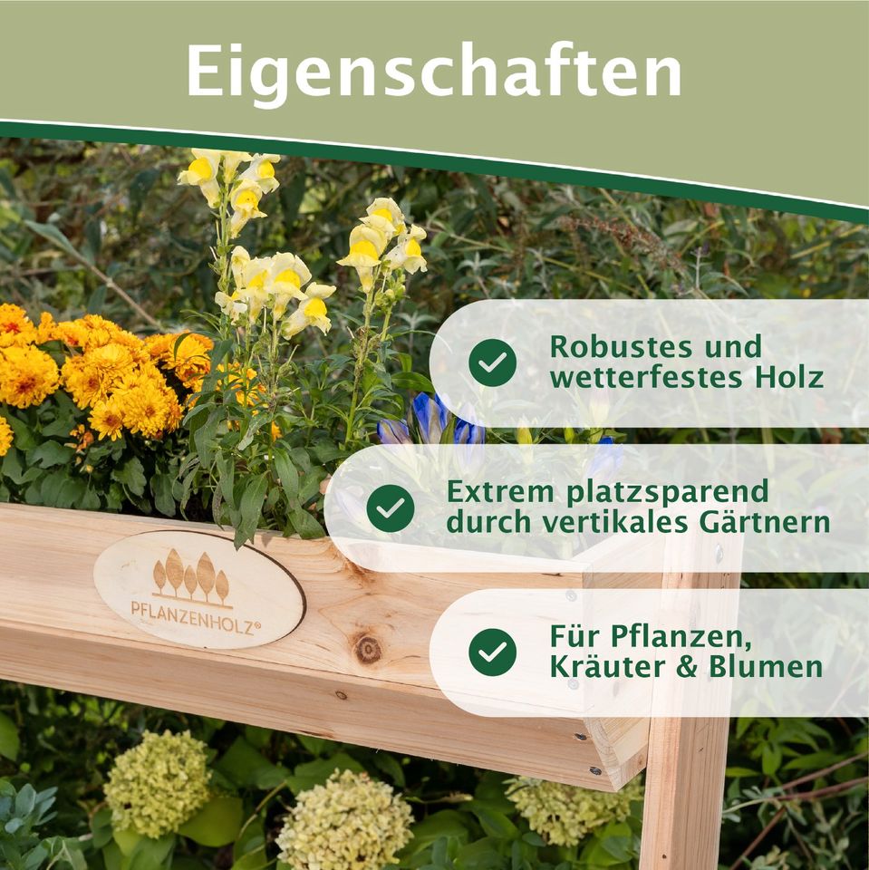 Premium Pflanzentreppe für Balkon/Garten PFLANZENHOLZ® Typ: PT002 in Isernhagen