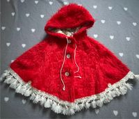 Retro Poncho 74 76 80 baby Mädchen Plüsch rot winter Weihnachten Bayern - Kempten Vorschau