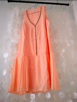 Kleid orange Plissekleid bestickt Hochzeitsgast Baden-Württemberg - Karlsruhe Vorschau
