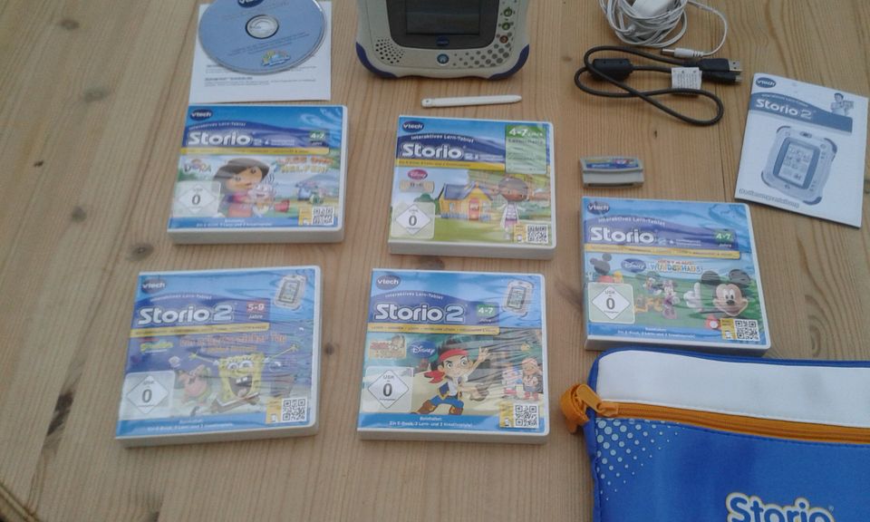 Storio 2 plus 5 Spiele vtech Jake Micky Dora Spongebob Mc Stuffin in Roggenburg