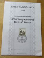 Ersttagsblatt - 2/1983  -  "1833 Telegraphenlinie Berlin-Coblenz" Bayern - Wolfratshausen Vorschau