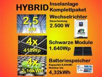 H04 Inselanlage: 4x Module 410Wp, 4x Batteriespeicher 2,16kWh, Hybrid 2.500W Bayern - Günzburg Vorschau