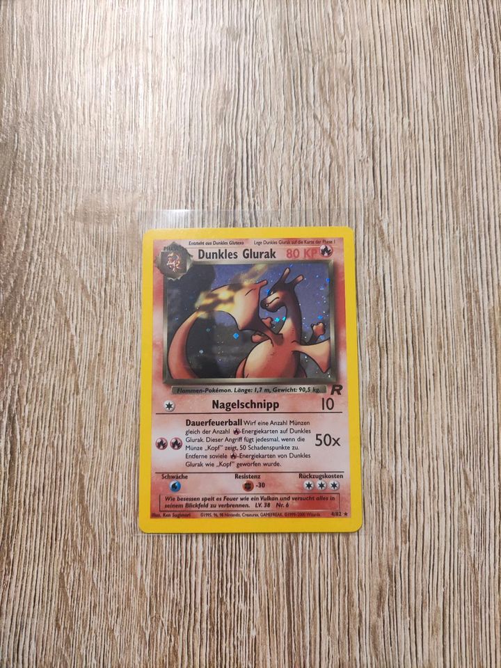 Pokemon Karte dunkles Glurak Charizard 4/82 in Baar-Ebenhausen