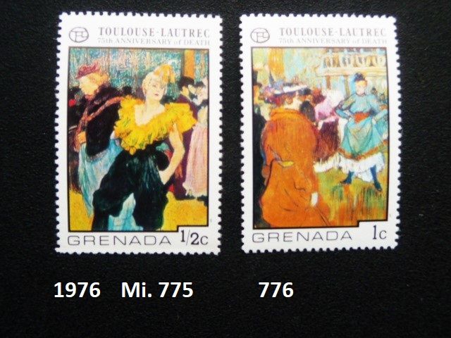 13 X Briefmarken, Grenada, 1974 - 1976, PF in Pfungstadt