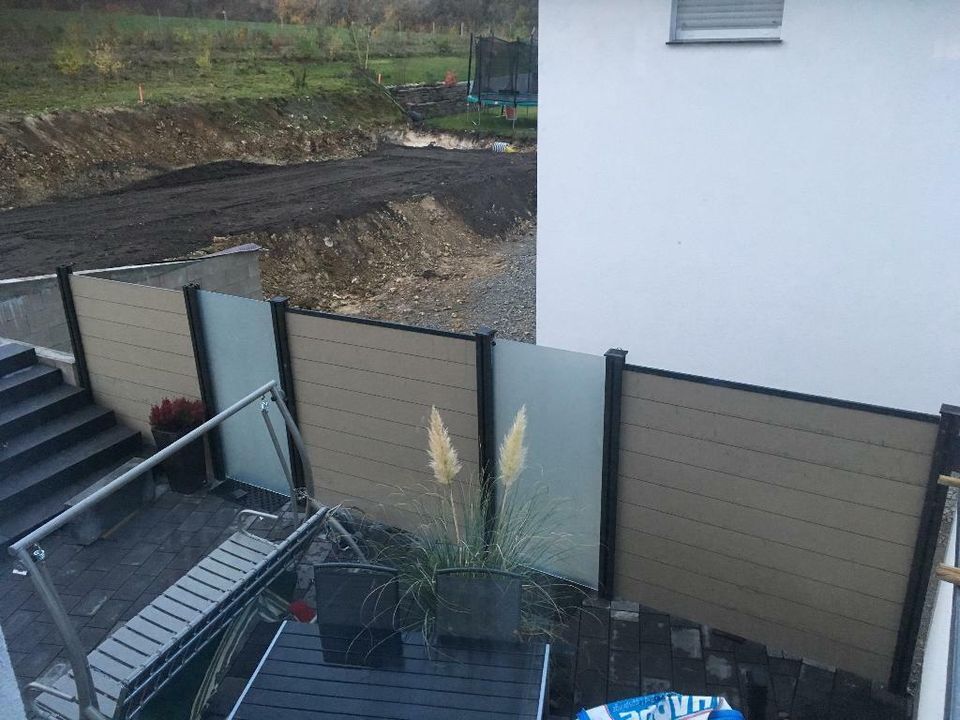 WPC Zaun Gartenzaun Sichtschutz komplett 180x180 mit Alu Pfosten in Schwerin