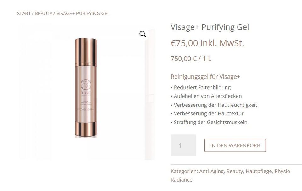VISAGE + , Physio Radiance, Kosmetik Behandlungsgerät in Mössingen