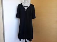 New Look | schwarzes Kleid Gr. 36 | Schnürung und Glockenärmel Dresden - Dresden-Plauen Vorschau