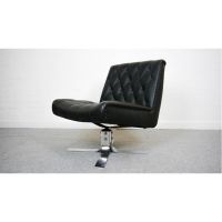 Low swivel chair in black leatherette - 1970s mid century Sessel Mitte - Tiergarten Vorschau