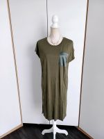 KAFFE khaki grün Longshirt Shirtkleid Satin Schlitz 34 Sachsen-Anhalt - Lutherstadt Wittenberg Vorschau