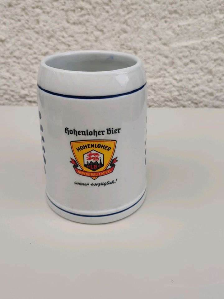 Bierkrug Hohenloher Löwenbräu Cappel / Öhringen 0,5 Liter in Kupferzell