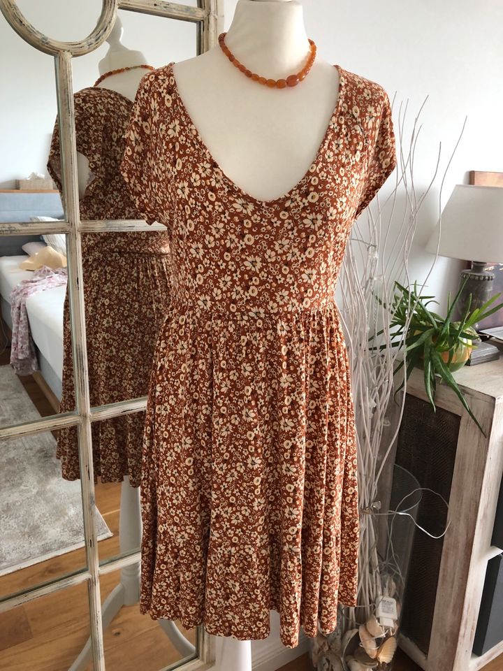 Buffalo Shirtkleid Sommerkleid neu braun weiß Gr. L Viskose in Rüdersdorf