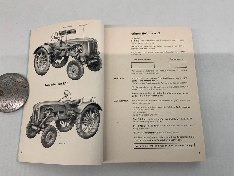 Hanomag Ersatzteile-Katalog 25 für Hanomag Radschlepper R18, 004 in Lemgo