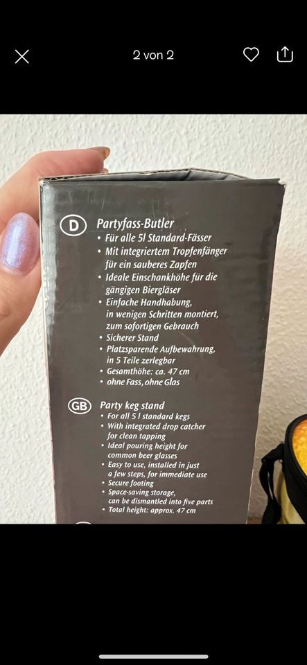 Partyfass-Butler inkl. Kühltasche Bier Zapfanlage in Neckargemünd